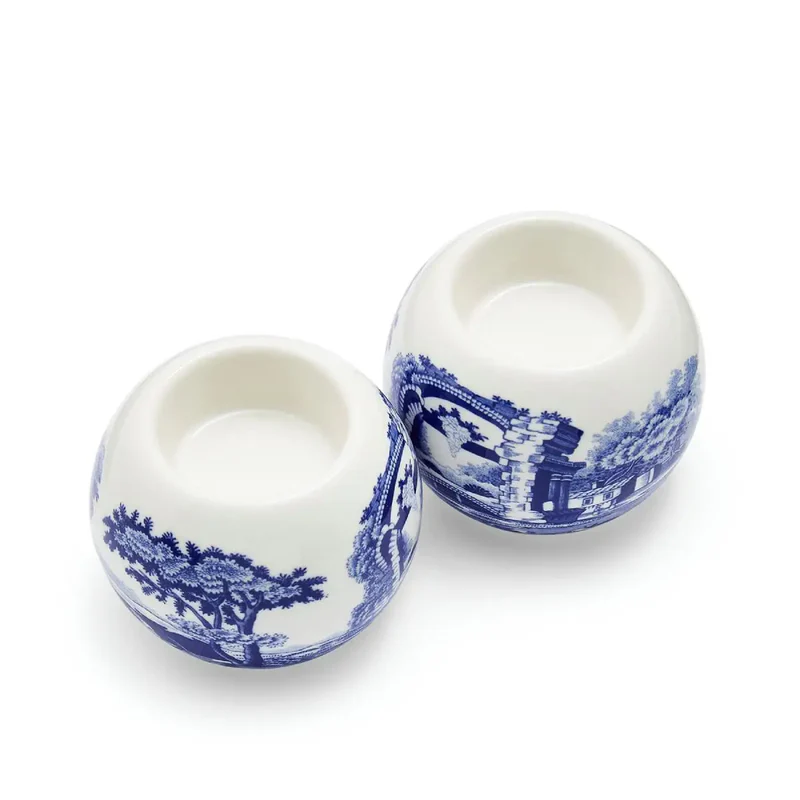 Spode Blue Italıan 6 Cm - 2Lı  Mumluk Setı