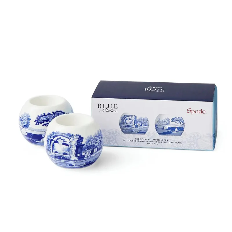 Spode Blue Italıan 6 Cm - 2Lı  Mumluk Setı