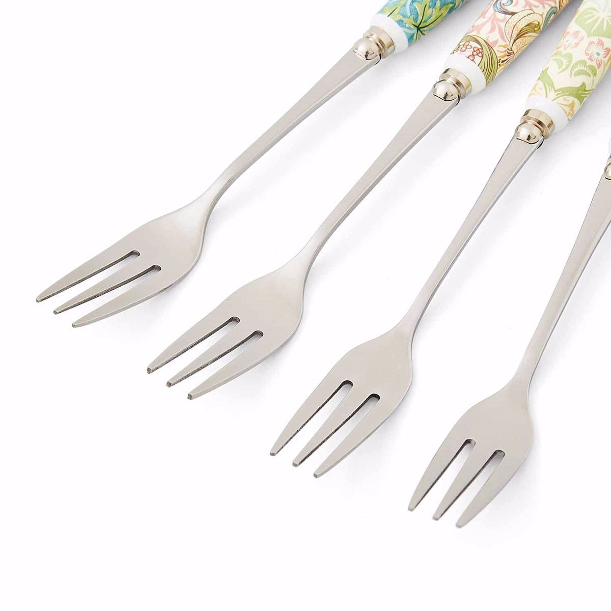 Spode Morrıs & Co 15.5 Cm - 4Lu Porselen Saplı Ikramlık Catal Setı