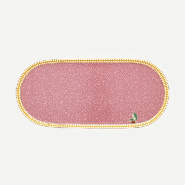 LA MAJORELLE PEMBE OVAL SERVİS TABAĞI 25 CM