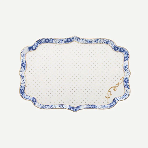 Royal Beyaz - Mavi Tepsi 26 cm.