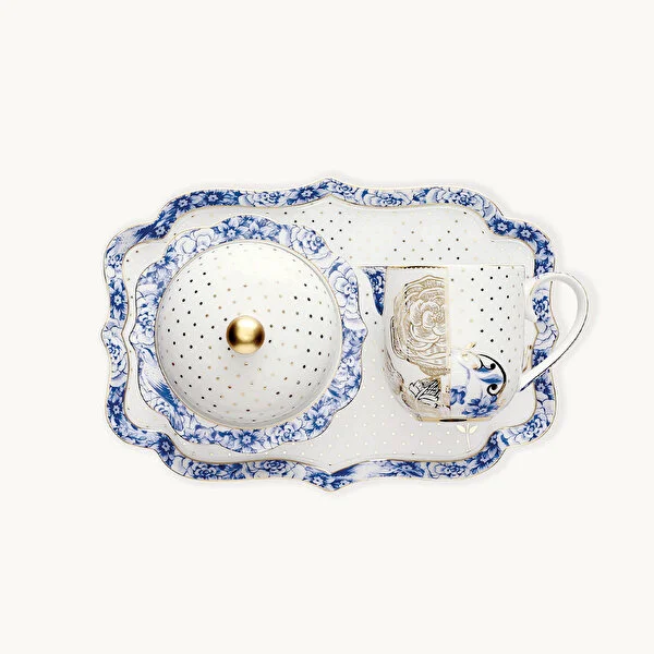 Royal Beyaz - Mavi Tepsi 26 cm.