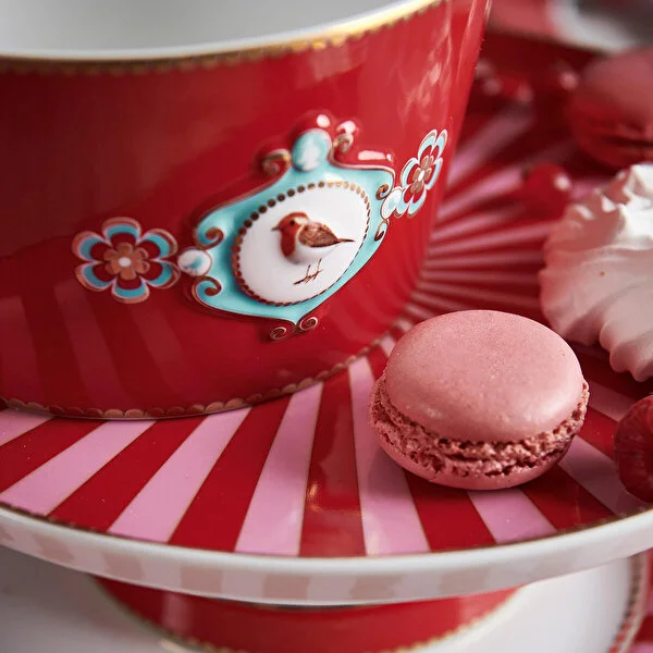 Love Bird Kırmızı Pembe Mini Kek Standı 24 cm