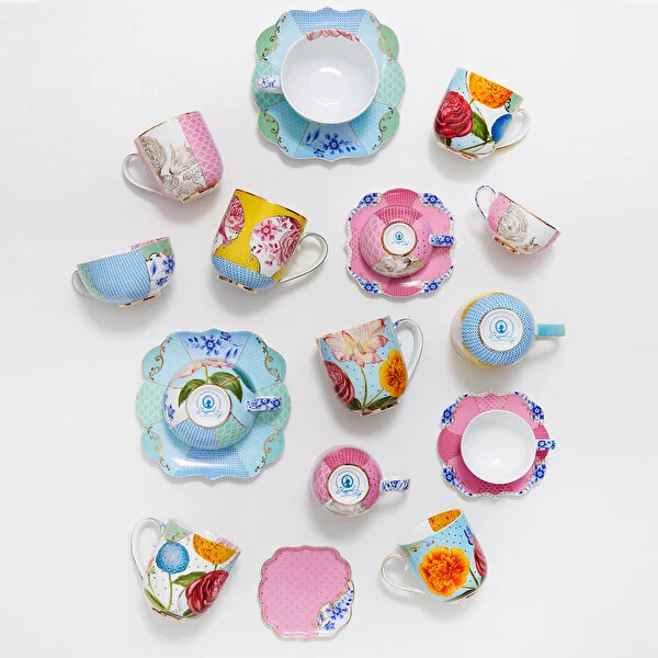 Royal Sarı Çiçek Desenli Büyük Mug
