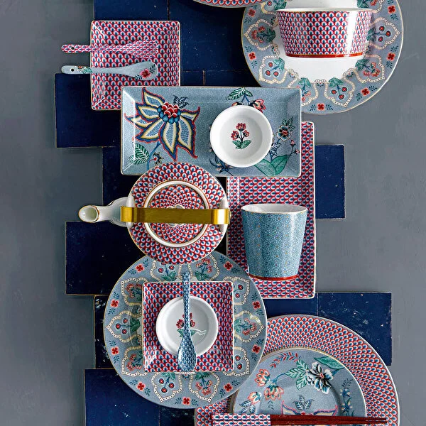 Giftset Teapot Oriental Flower Festival Blue 1 ltr
