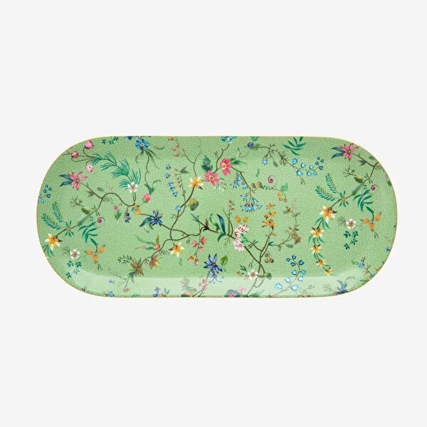 Jolie Yeşil Oval Kek Servis Tabağı 33 cm