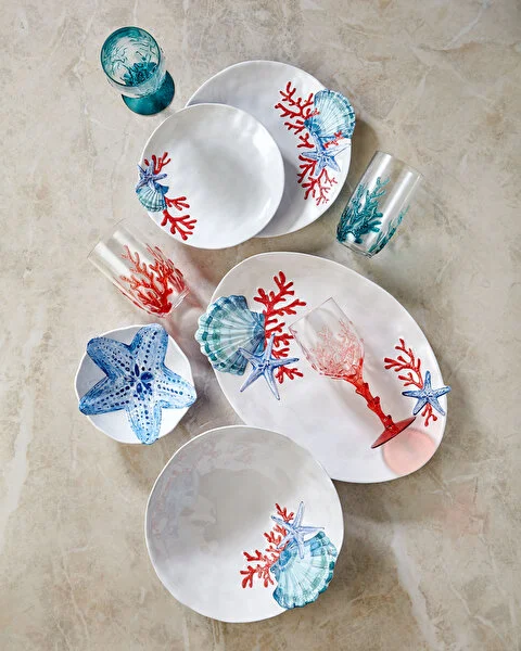 Mercan Beyaz Oval Servis Tabağı 43 cm