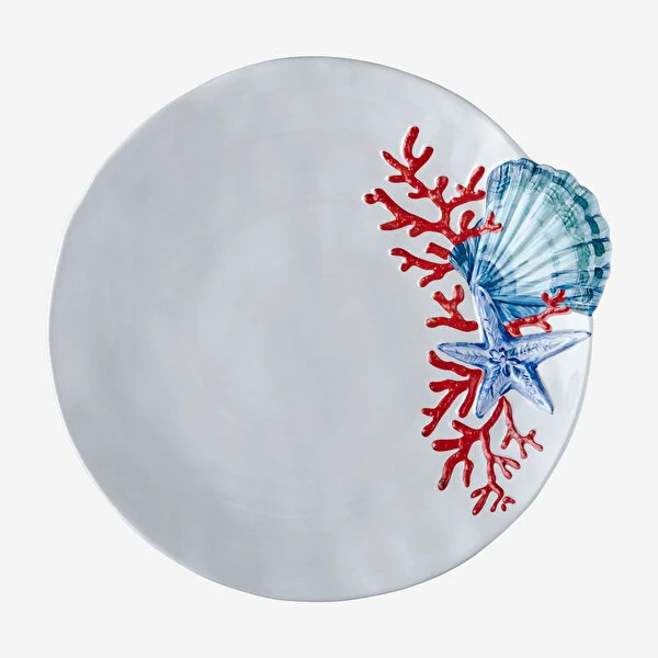 Mercan Beyaz Yemek Tabağı 28 cm