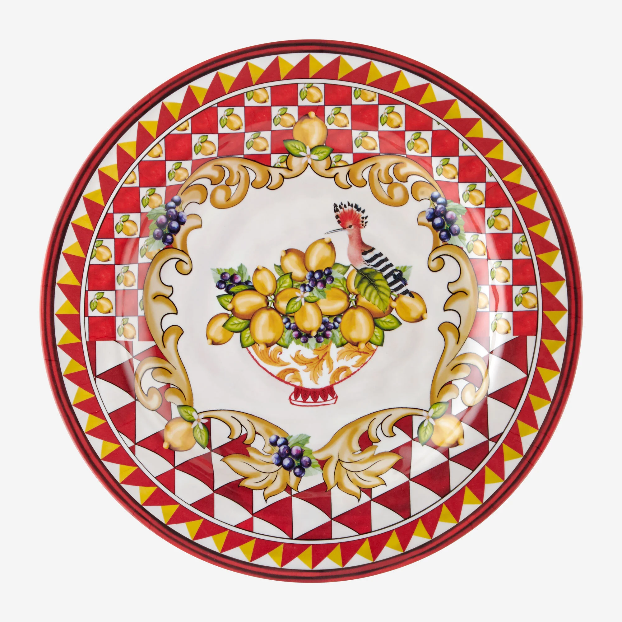 Capri Kırmızı Goblet Desenli Yemek Tabağı 28cm