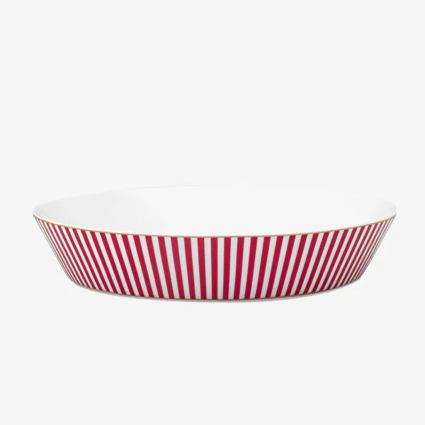 Royal Çizgili Pembe Çorba Tabağı 21,5 cm 