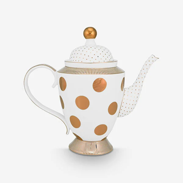 Dot Delight  Altın / Beyaz Demlik 1200 ml