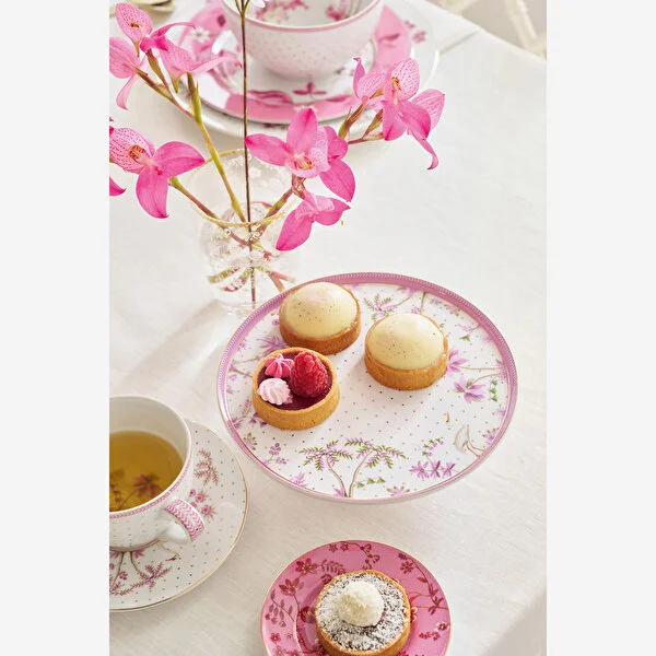 Jolie Pembe Petit Four Tabağı 12 cm