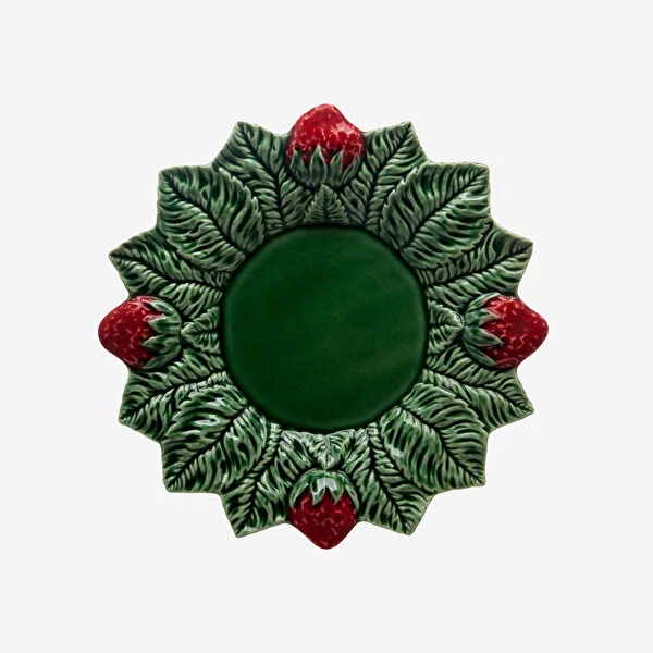 Çilekli Yeşil Tabak 26 cm