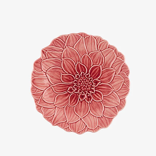 Maria Flor Çiçekli Pembe Tabak 22 cm