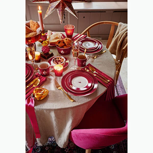Love Birds Geyikli Kırmızı Yemek Tabağı 26,5 cm    8721009944486