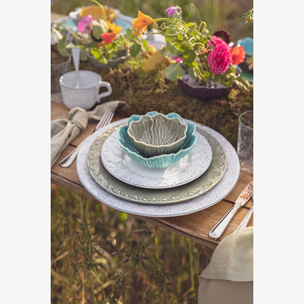 Flora Çiçek Formlu Yeşil Kase 17 cm 