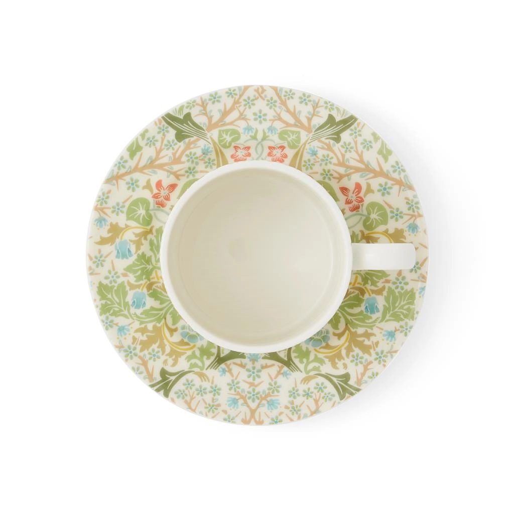 Spode Morrıs & Co 7.3 Cm Blackthorn Cay Fıncan Ve Tabagı