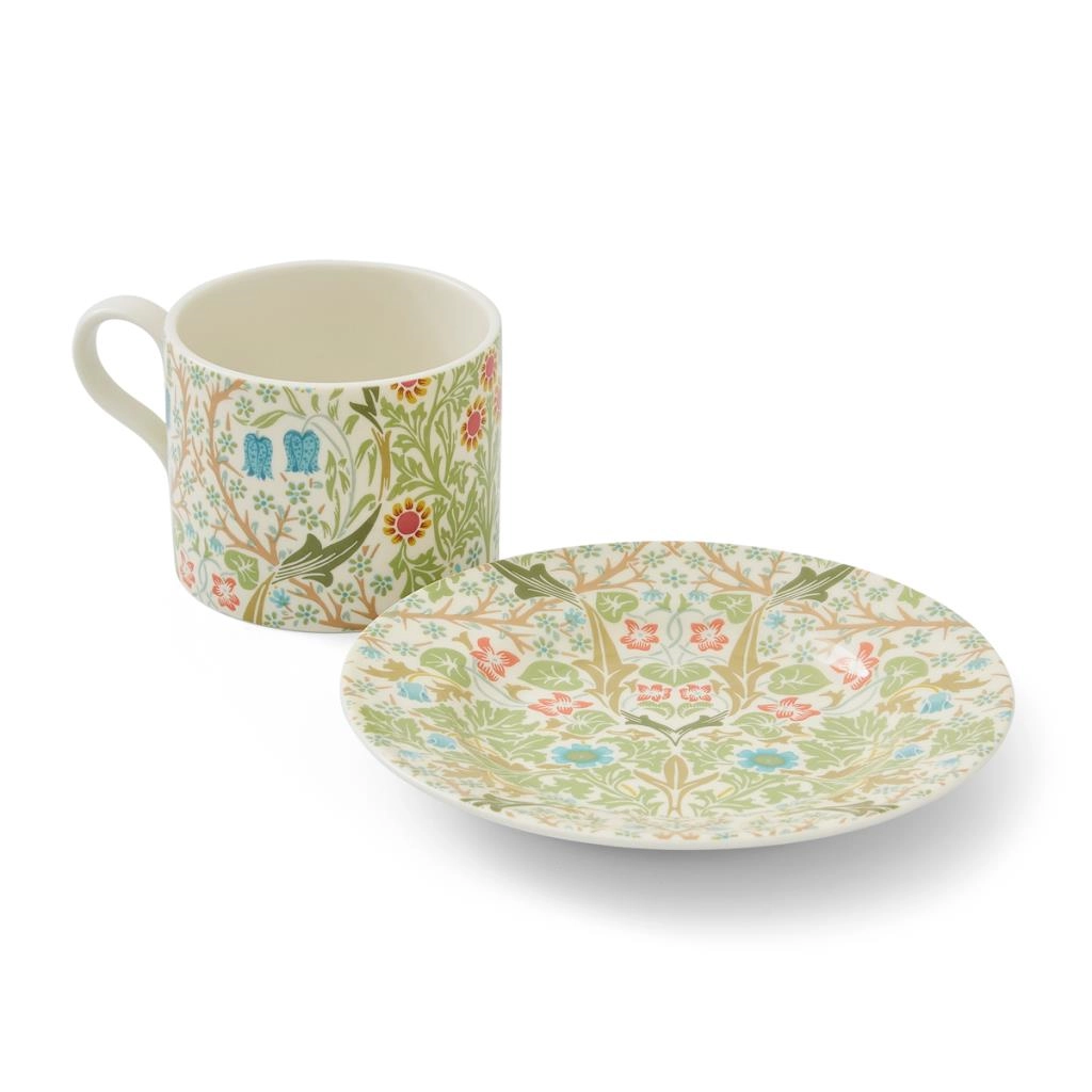 Spode Morrıs & Co 7.3 Cm Blackthorn Cay Fıncan Ve Tabagı
