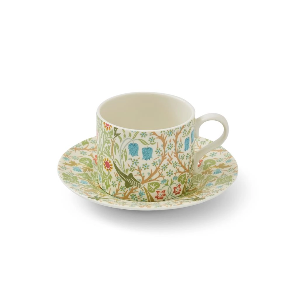 Spode Morrıs & Co 7.3 Cm Blackthorn Cay Fıncan Ve Tabagı