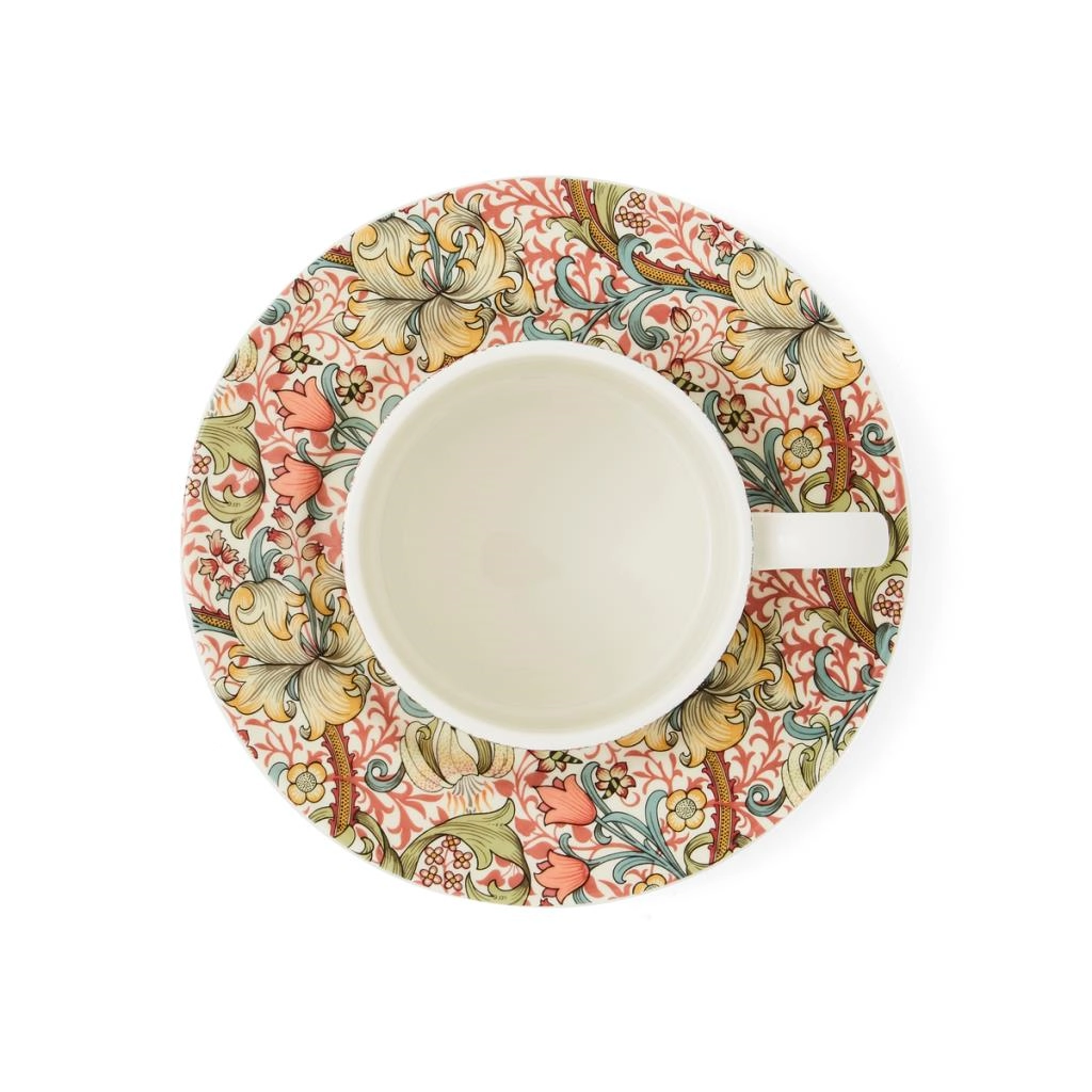 Spode Morrıs & Co 7.3 Cm Golden Lıly Cay Fıncan Ve Tabagı