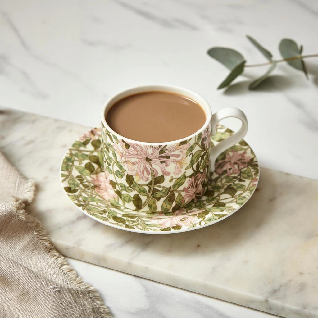 Spode Morrıs & Co 7.3 Cm Honeysuckle Cay Fıncan Ve Tabagı