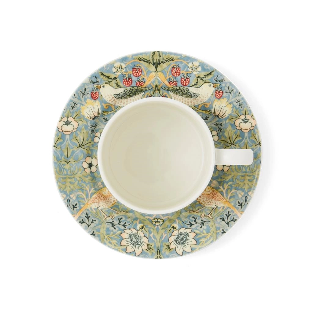 Spode Morrıs & Co 7.3 Cm Strawberry Thıef Cay Fıncan Ve Tabagı