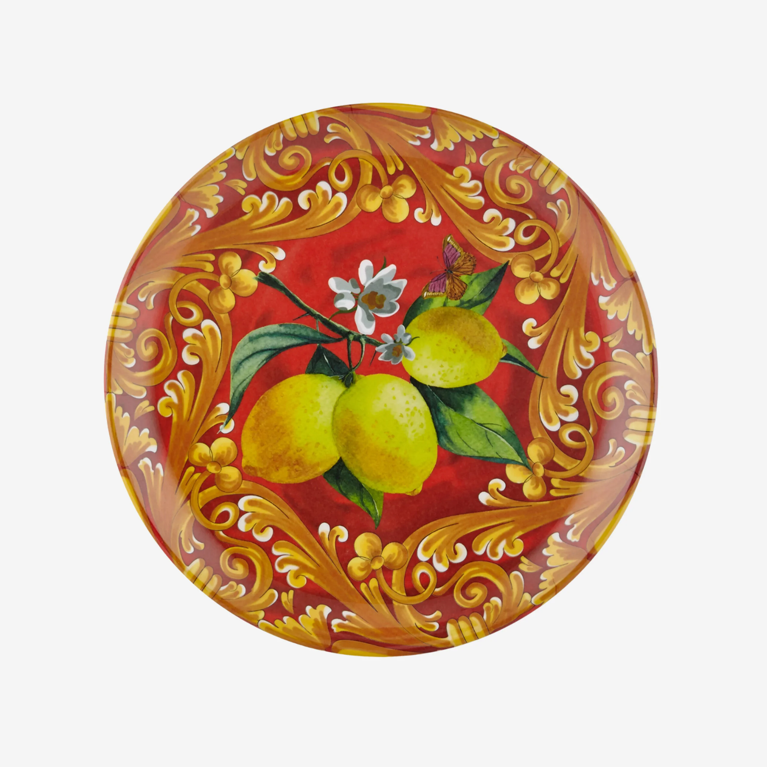 Capri Kırmızı Limonlu Tabak 21 Cm